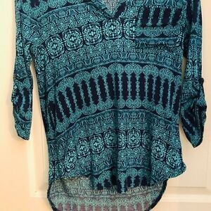 Turquoise Rose hi low women’s shirt
